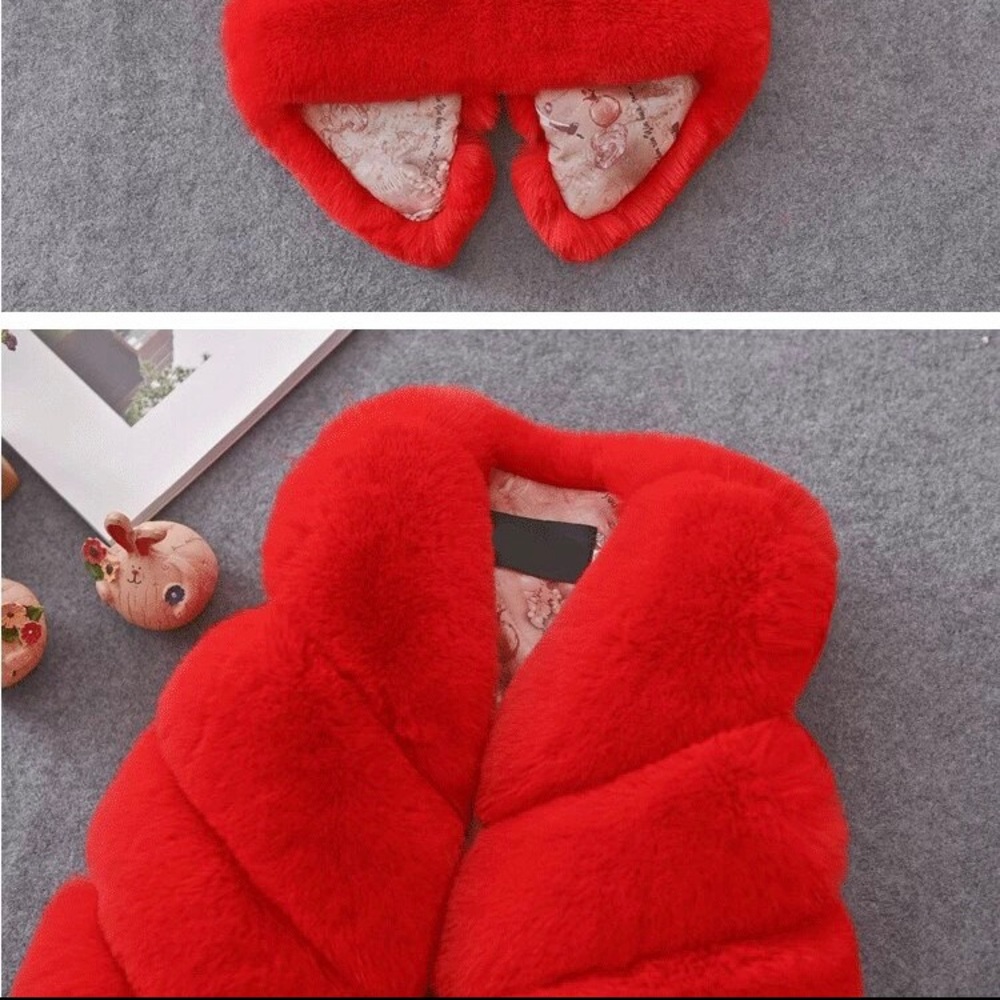 Red fur vest